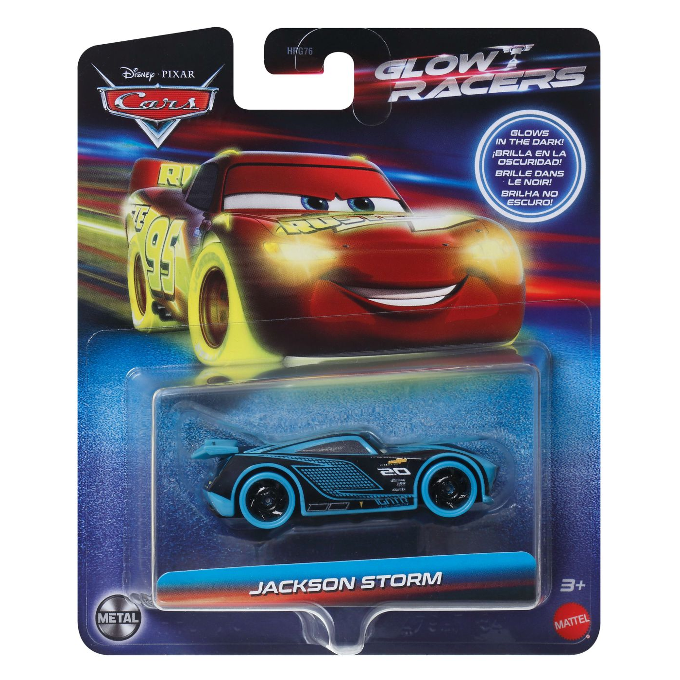 CARS GLOW RACERS JACKSON STORM METAL CAR 1 TO 55 SCALE (MTHPG76_HPG82)