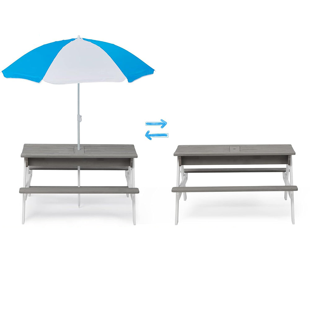 Masa picnic pentru copii 3 in 1 cu umbrela de soare