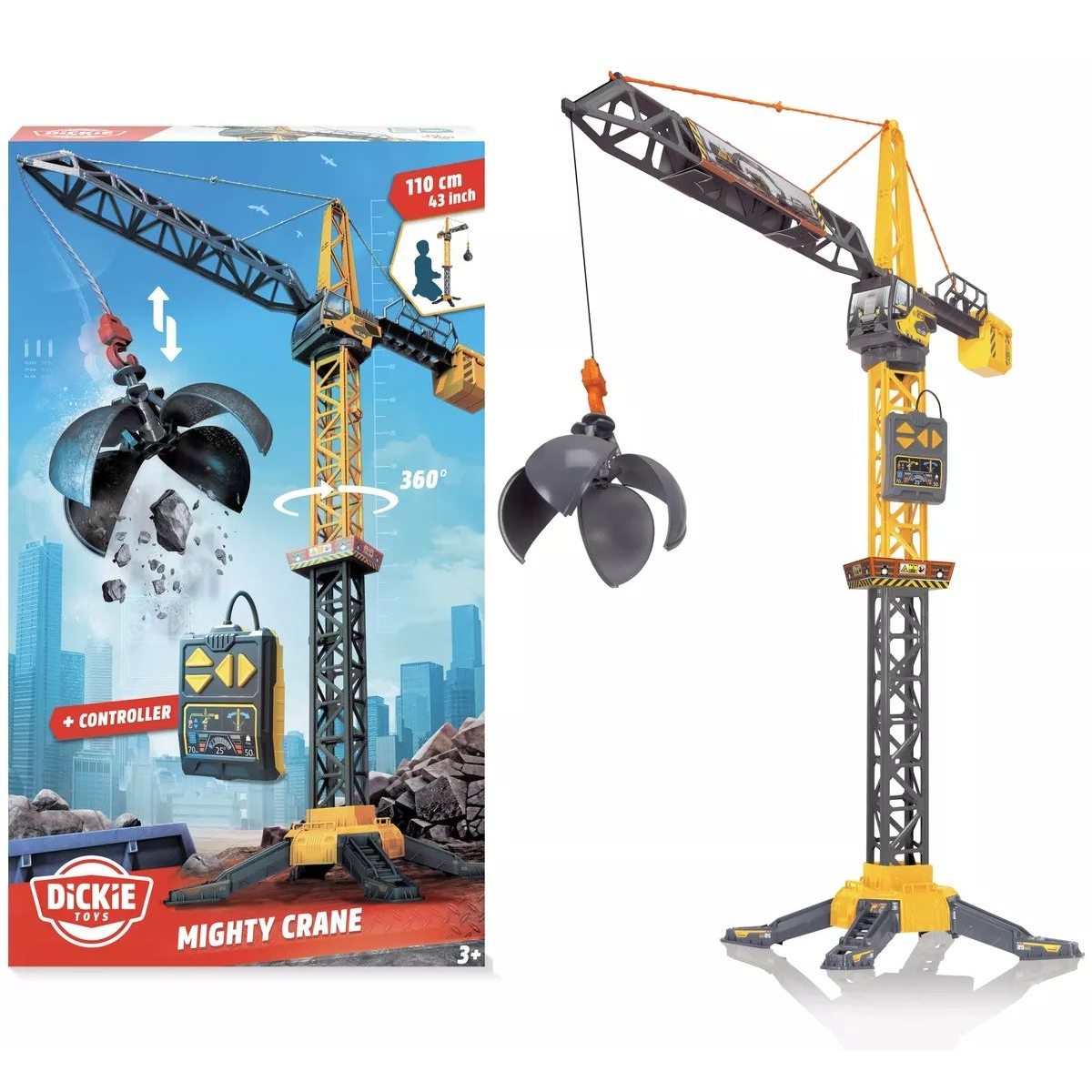 Dickie Toys Óriás daru játékszett építőjáték távirányítóval 110 cm (203729022)