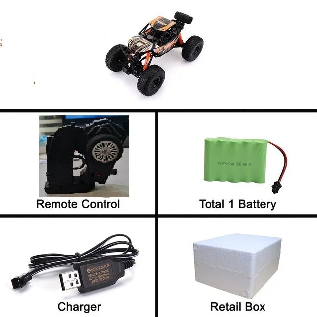 RC Rock Crawler All-Terrain 1:14 - Distracție cu telecomandă și impermeabilitate