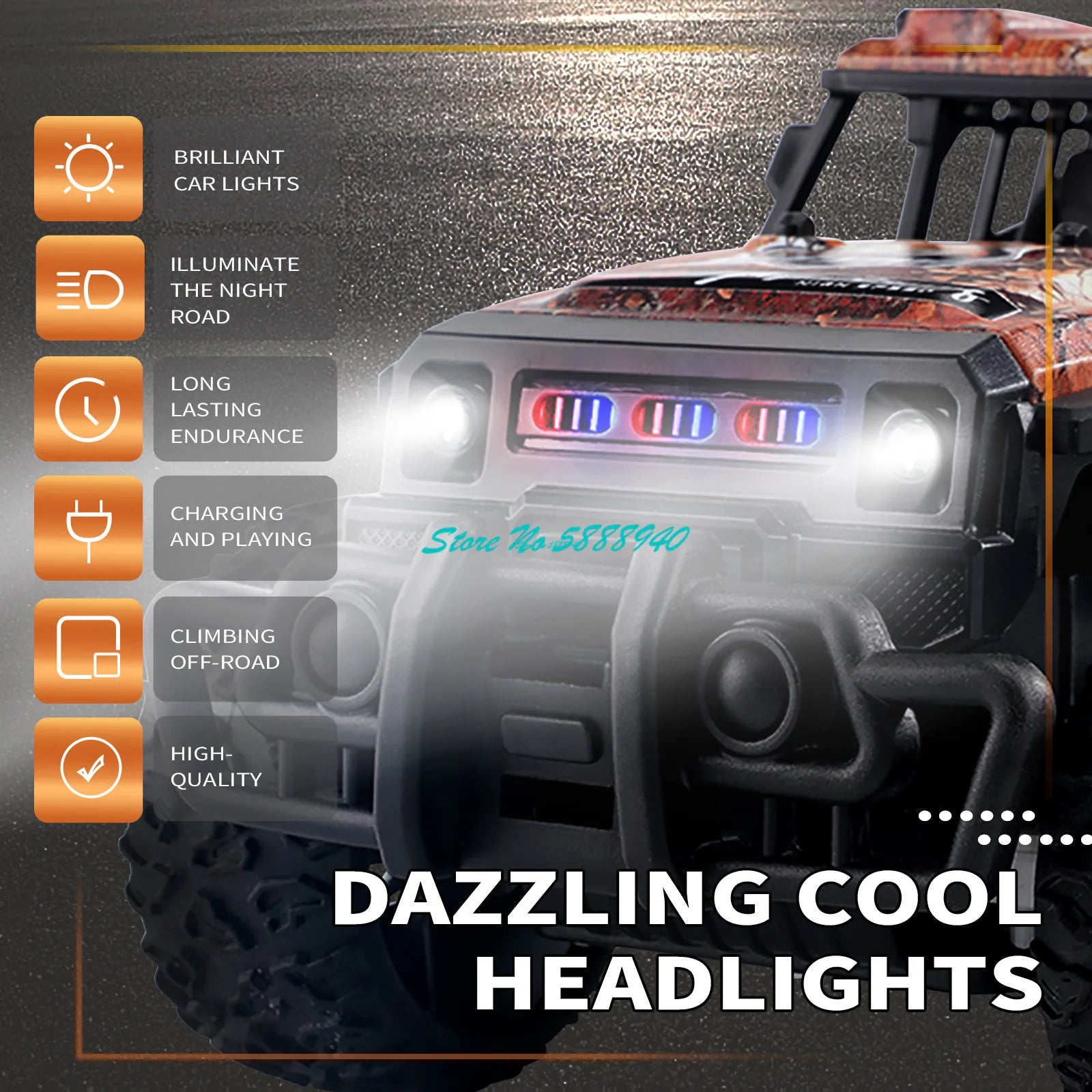 All-Terrain 1:20 RC Off-Road Truck with LED Lights & 4WD Fun