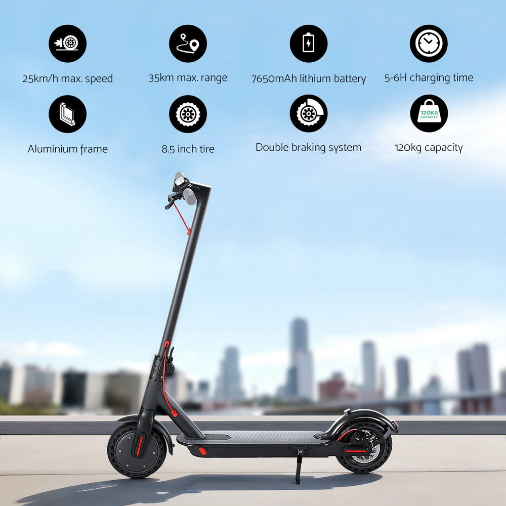 NNEDSZ Electric Scooter 500W 25KM/H Folding Portable Riding For Adults Commuter Black
