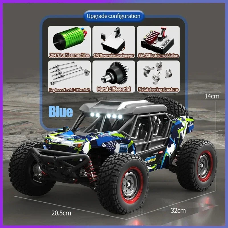 High-Speed 1/16 4WD Off-Road RC Car - 70KM/H Brushless Crawler Toy