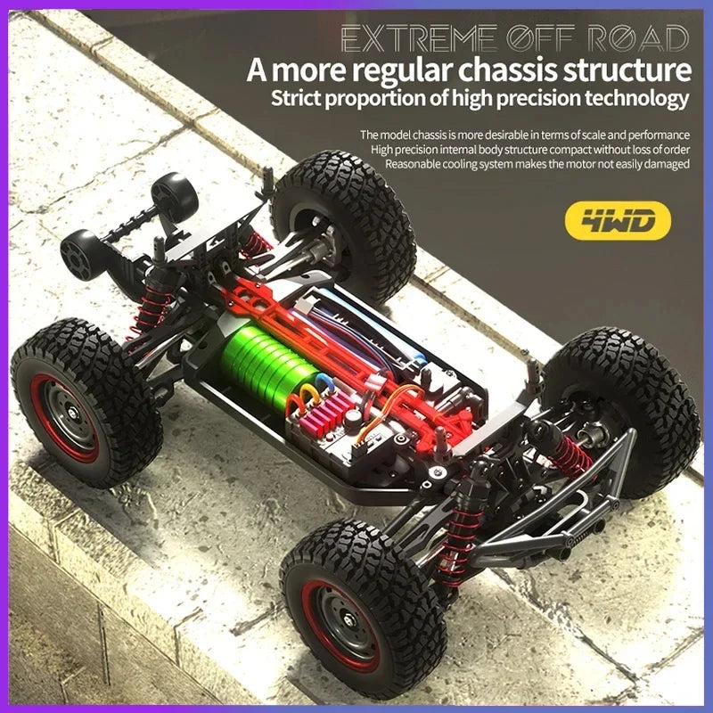 High-Speed 1/16 4WD Off-Road RC Car - 70KM/H Brushless Crawler Toy