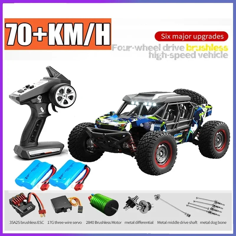 High-Speed 1/16 4WD Off-Road RC Car - 70KM/H Brushless Crawler Toy
