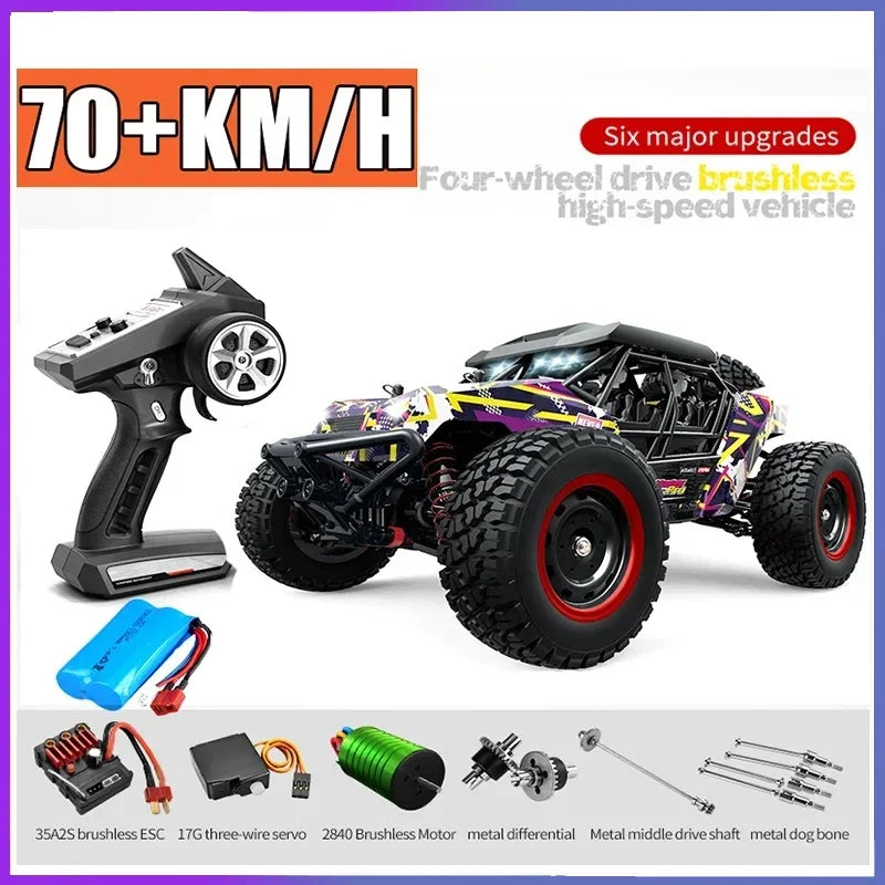 High-Speed 1/16 4WD Off-Road RC Car - 70KM/H Brushless Crawler Toy
