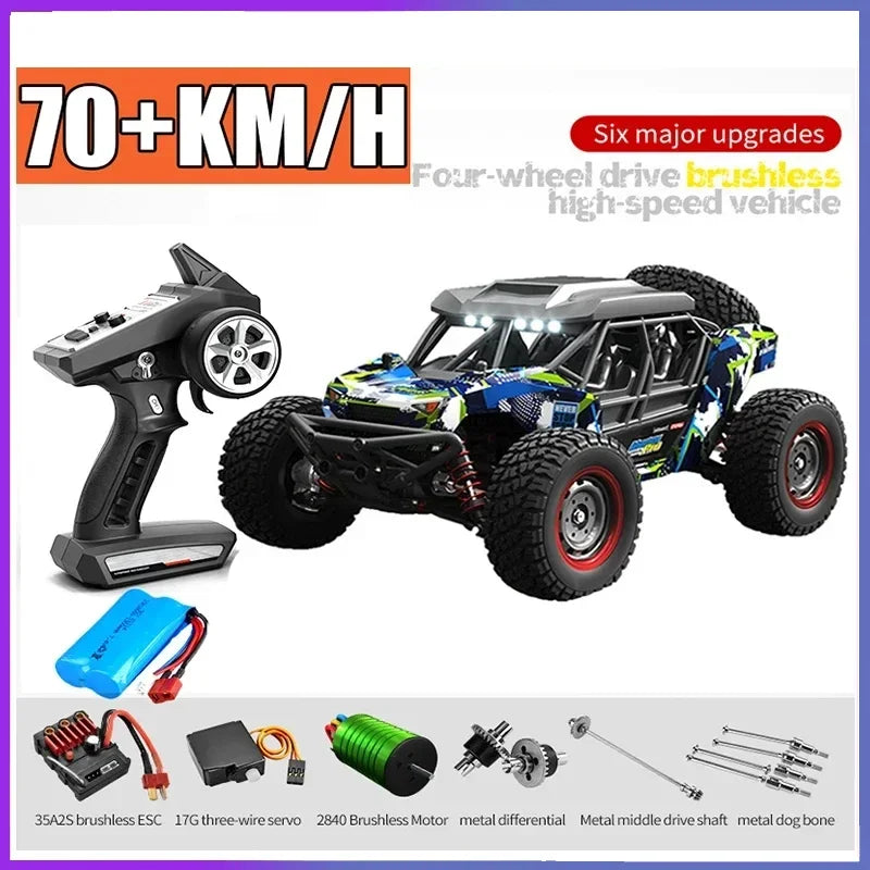 High-Speed 1/16 4WD Off-Road RC Car - 70KM/H Brushless Crawler Toy