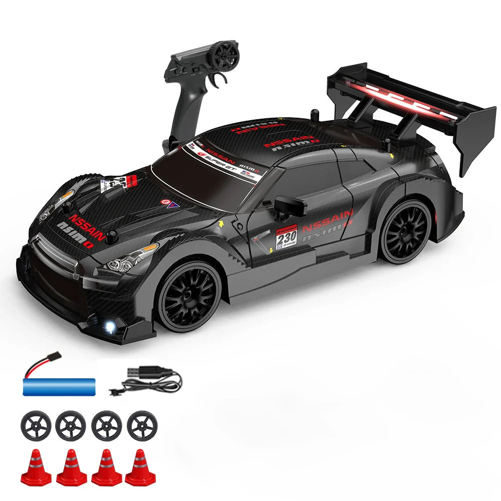 High-Speed 1:24 RC Mustang Drift Car with Remote & Replaceable Tires