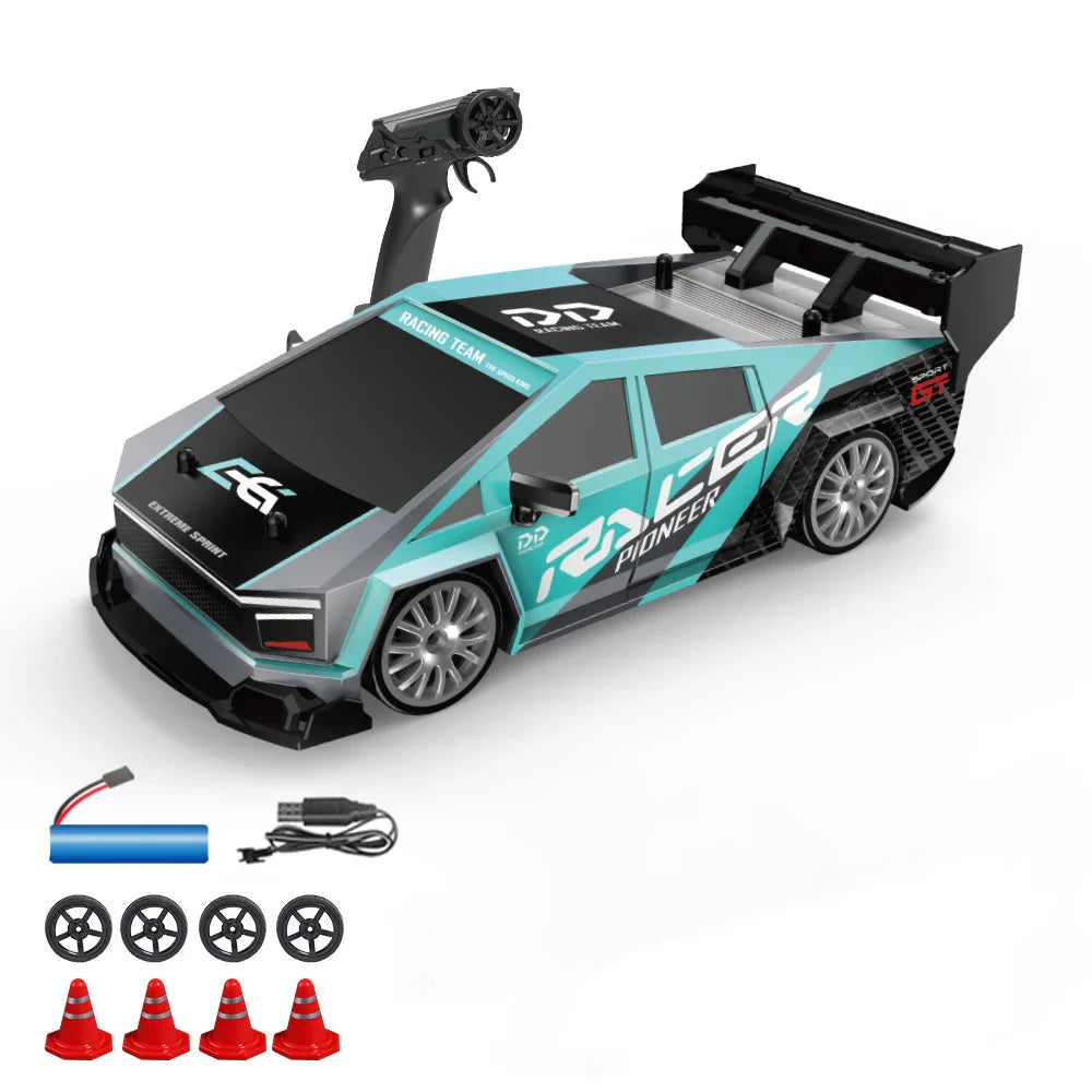 High-Speed 1:24 RC Mustang Drift Car with Remote & Replaceable Tires