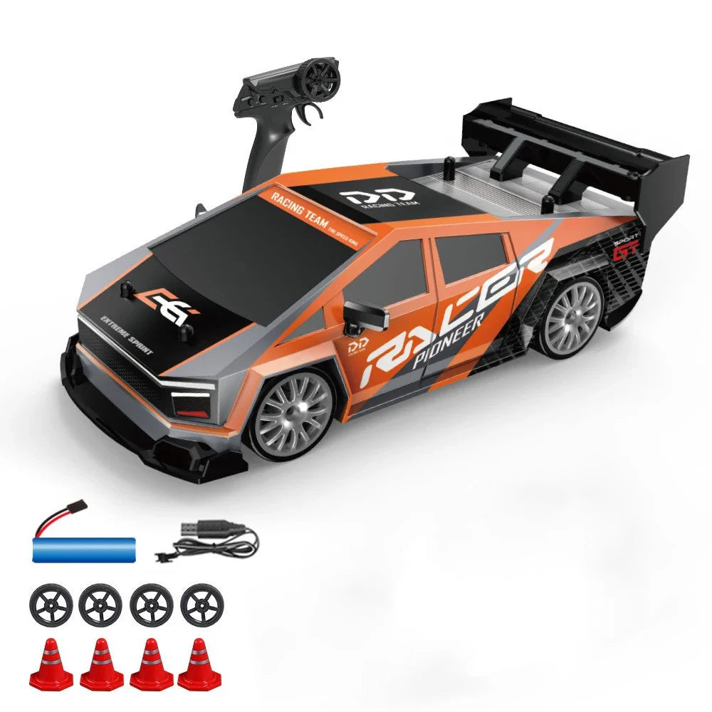 High-Speed 1:24 RC Mustang Drift Car with Remote & Replaceable Tires