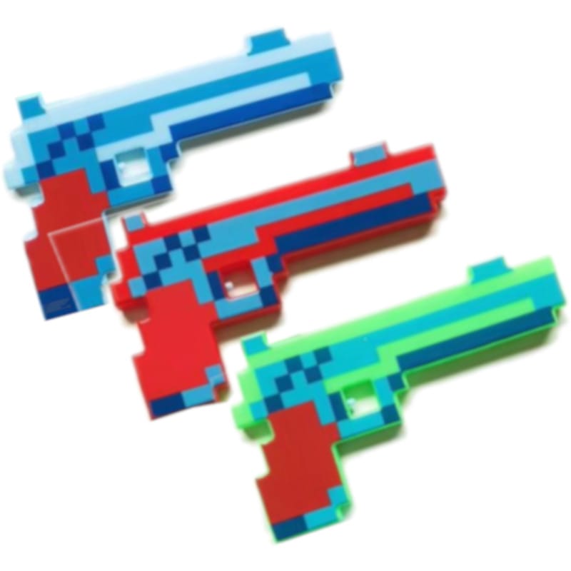 Light Up Pixelated Warrior Pistol Gun Assorted Colors