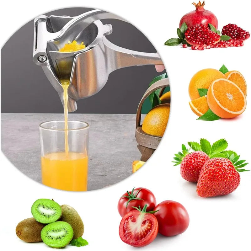 Heavy Duty Manual Citrus Juicer Premium Metal Alloy Fruit Squeezer Silver
