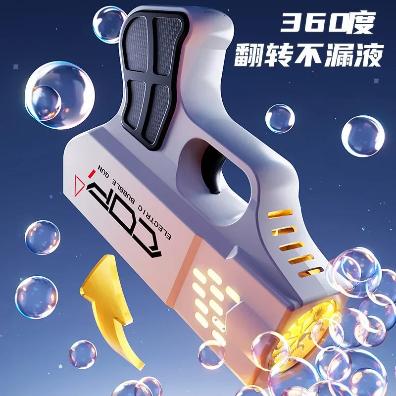 New Bubble Machine Pistol Toy USB Rechargeable Fun for Kids