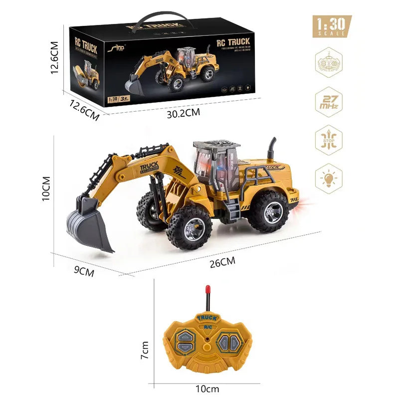 Remote Control Metal Bulldozer Truck - Perfect Gift for Boys