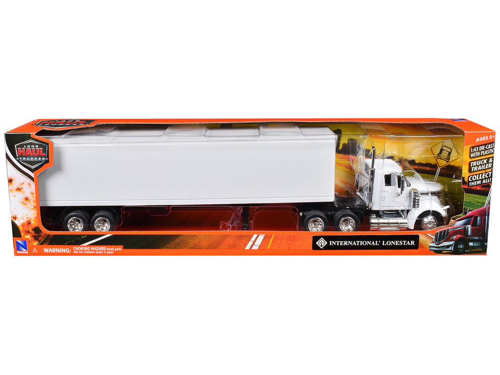 International LoneStar Truck with Dry Goods Trailer White "Long Haul Truckers" Series 1/43 Diecast Model by New Ray