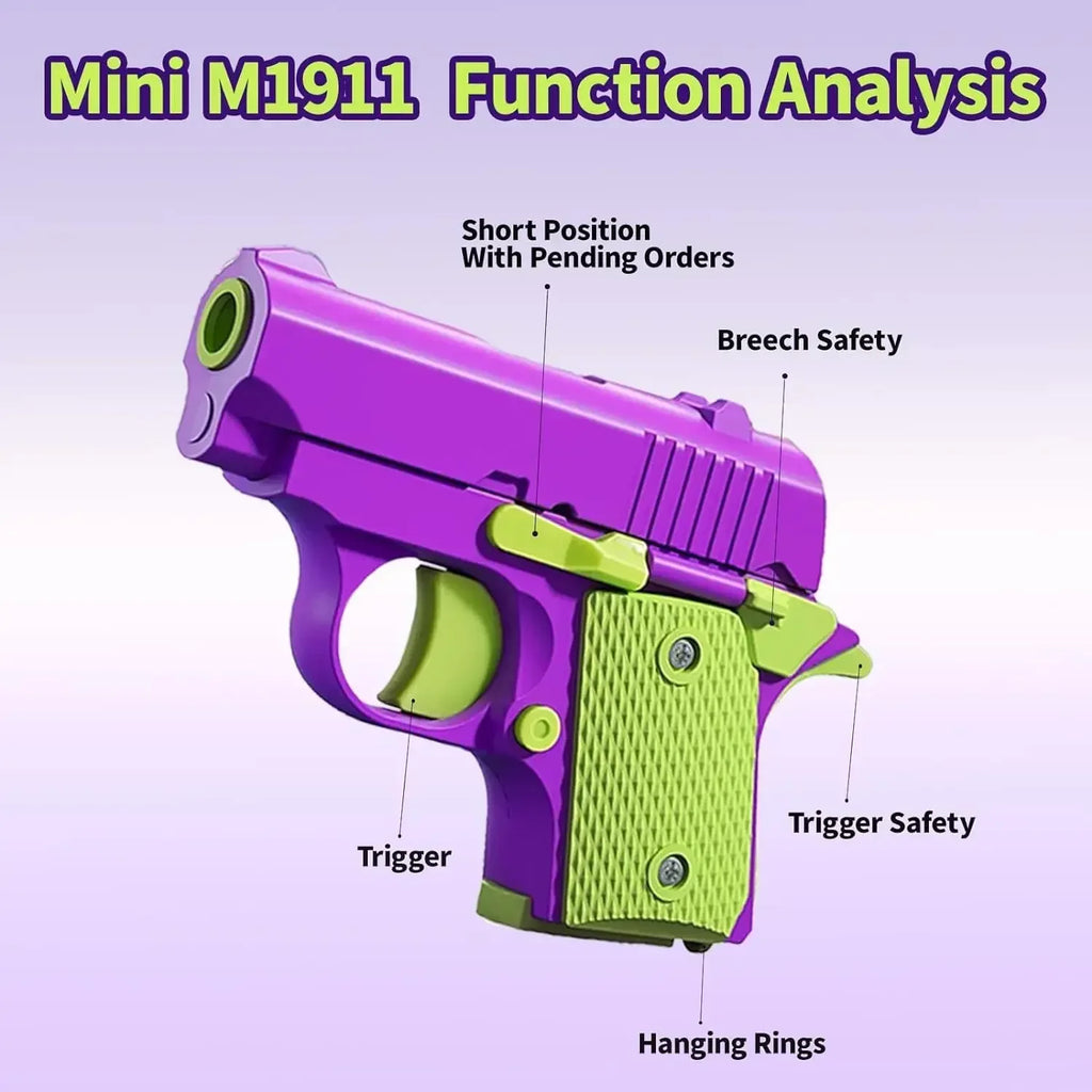 Stress Relief Mini Toy Pistol 3D Printed Gun