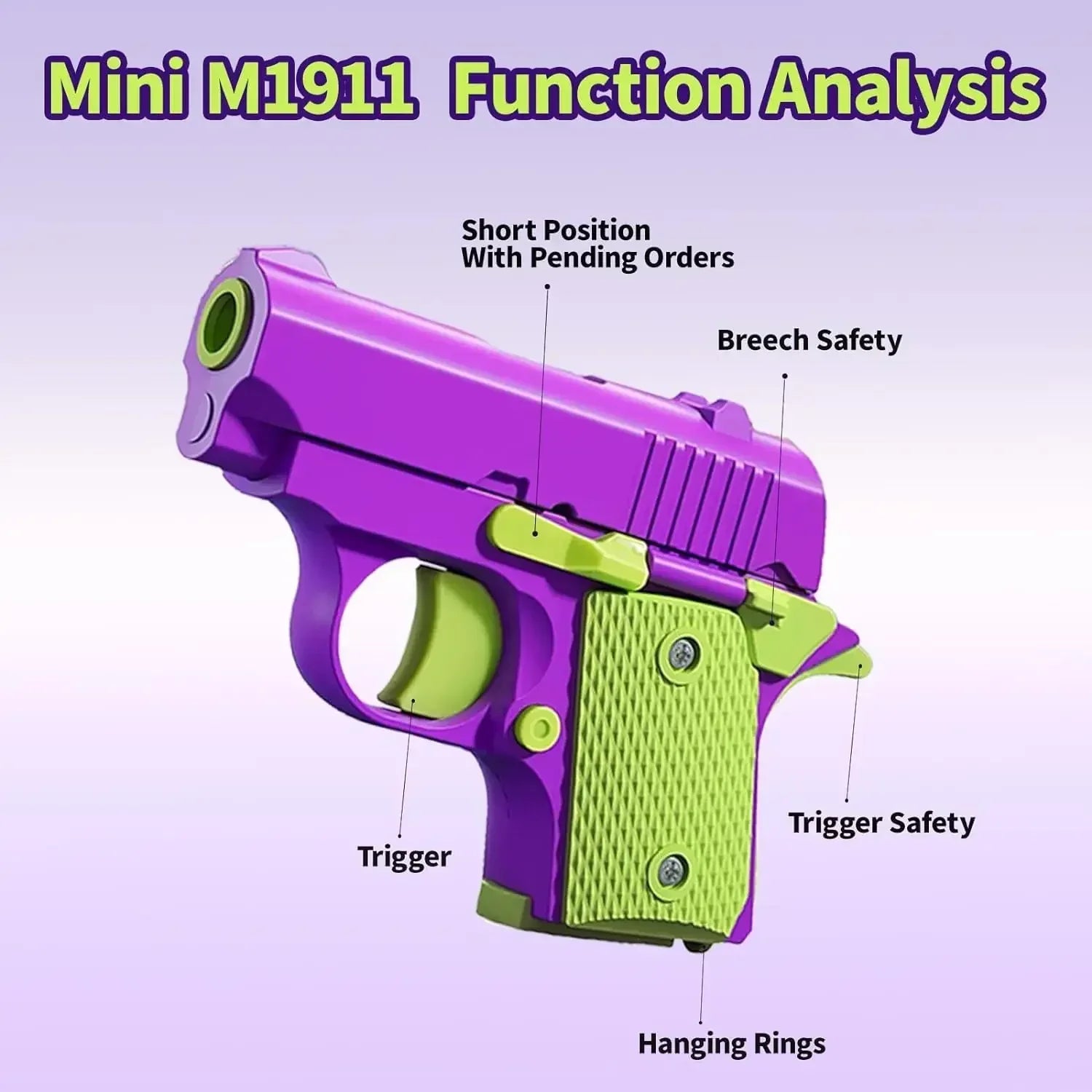 Stress Relief Mini Toy Pistol 3D Printed Gun