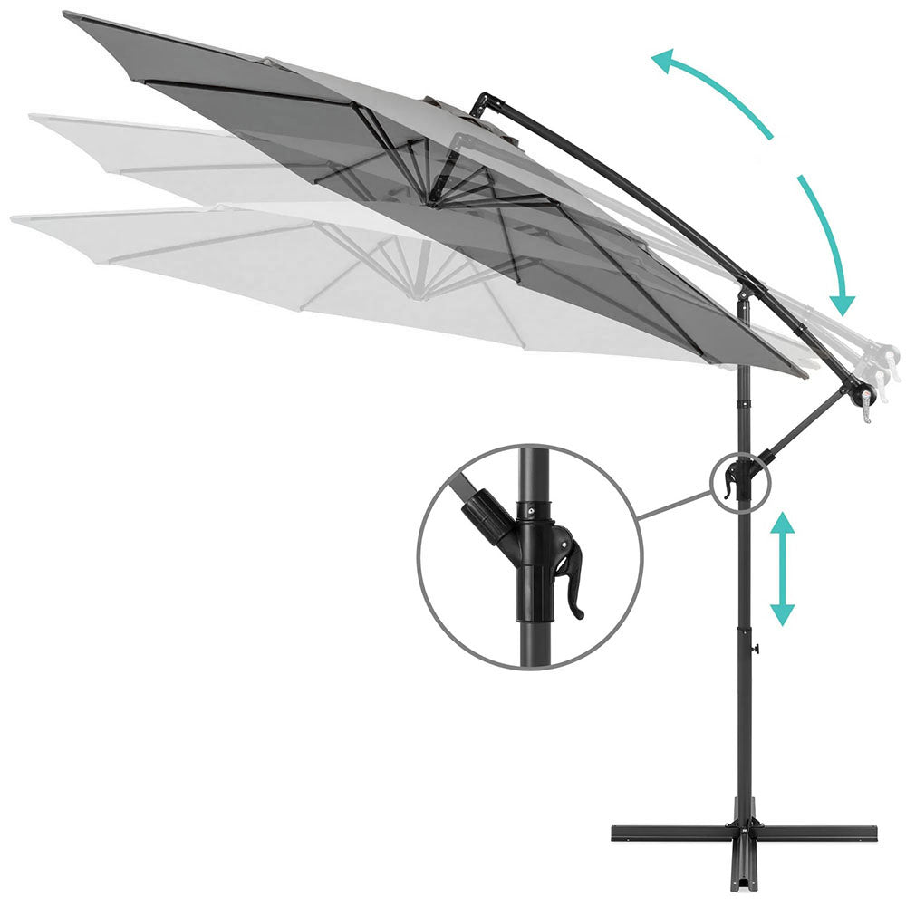 Umbrela de soare suspendata, 2,8 m, gri