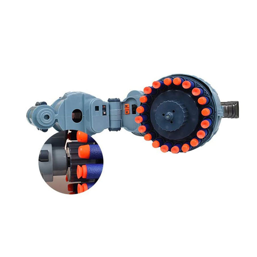 Arma de jucarie cu sunet, in 2 culori, set de proiectile cadou-gri